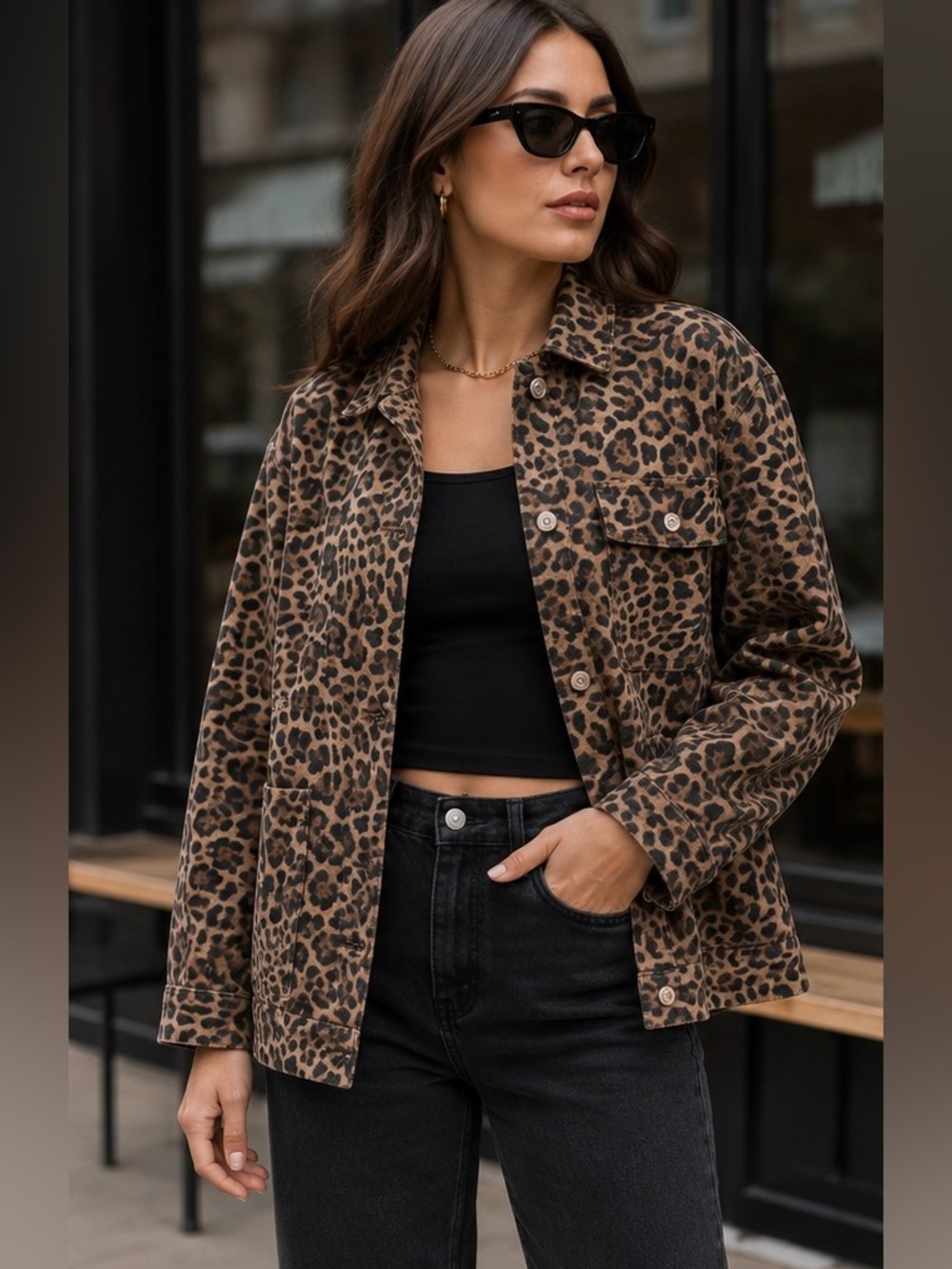 GAP Oversized Leopard Denim Chore
Jacket ( Sold out on line)